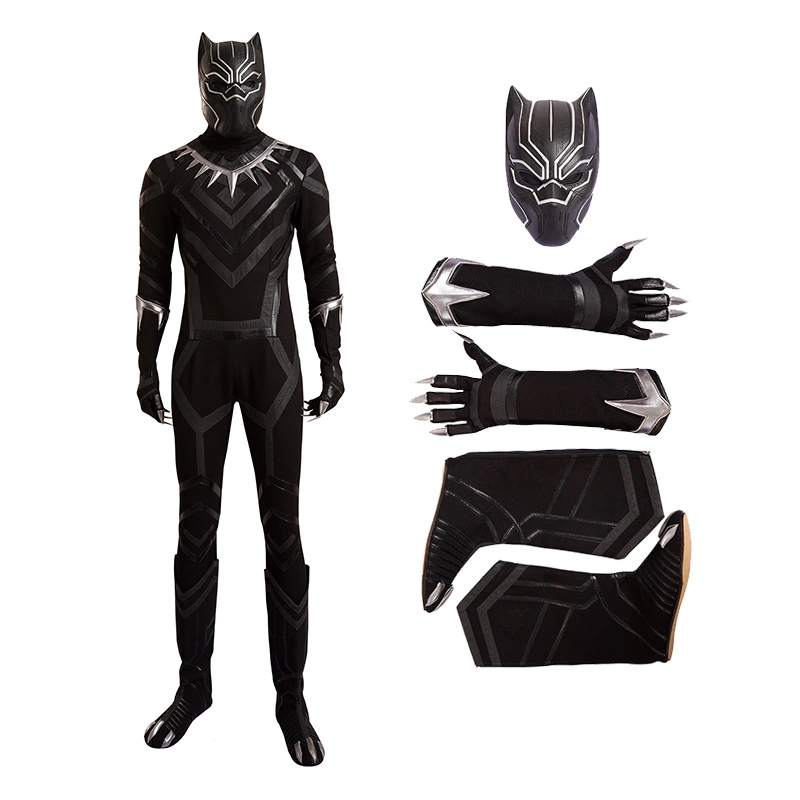 The Avengers Captain America Civil War Black Panther Cosplay Costume Deluxe Outfit 1 The Avengers Captain America Civil War Black Panther Cosplay Costume Deluxe Outfit