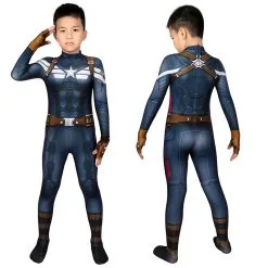 Captain America The Winter Soldier Steve Rogers Cosplay Jumpsuit For Kids