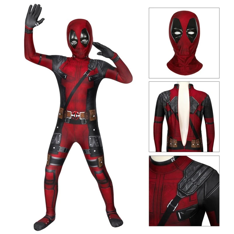 Ready To Ship For Kids Deadpool Cosplay Costume Deadpool Jumpsuit 1 Ready To Ship For Kids Deadpool Cosplay Costume Deadpool Jumpsuit