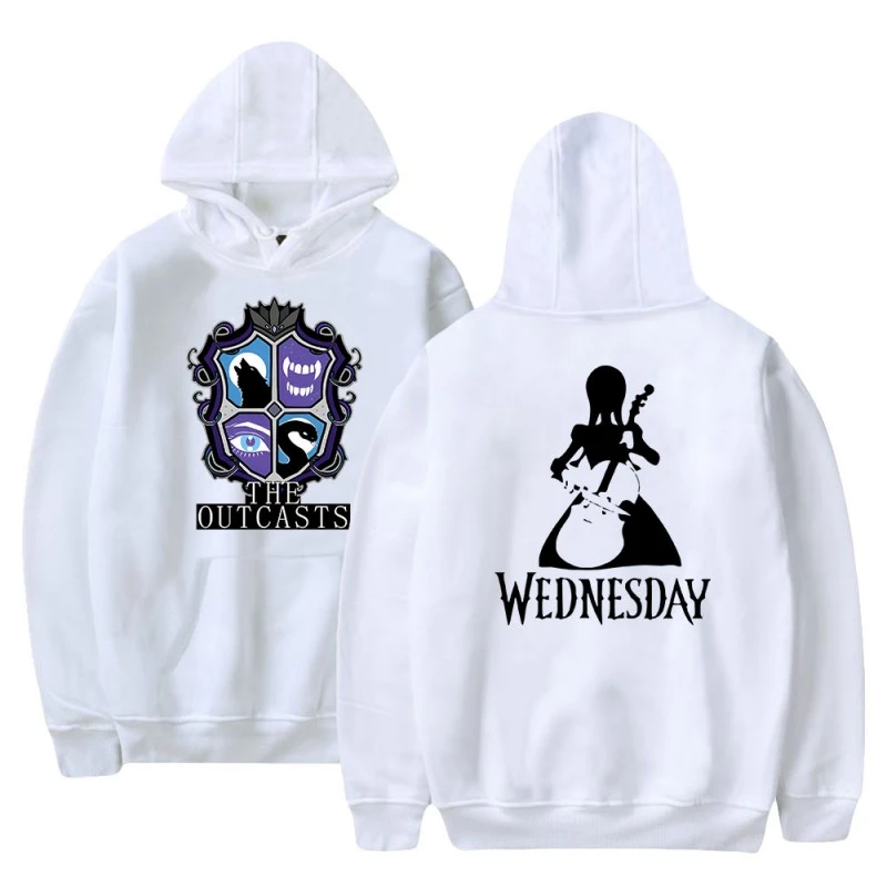 Wednesday Addams Hoodies Outcasts 2D Print Swearshirts Unisex 3 Wednesday Addams Hoodies Outcasts 2D Print Swearshirts Unisex - Image 3