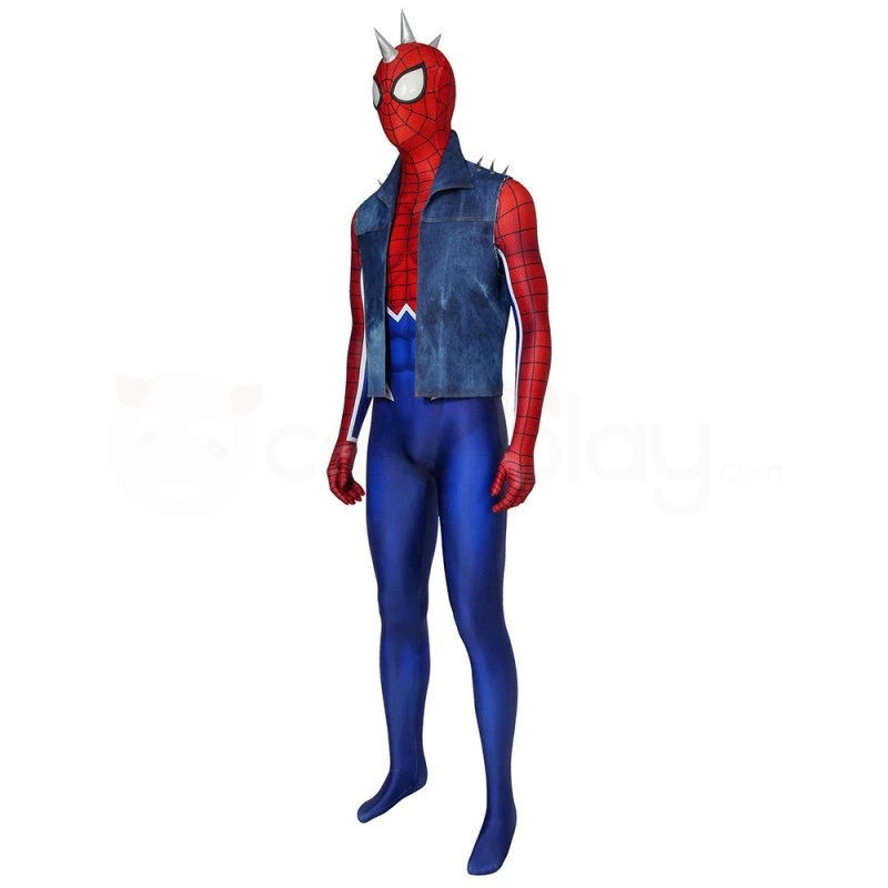 Spiderman Punk-Rock Jumpsuit The Spider-Punk Suit Hobart Brown Cosplay Costume 2 Spiderman Punk-Rock Jumpsuit The Spider-Punk Suit Hobart Brown Cosplay Costume - Image 2