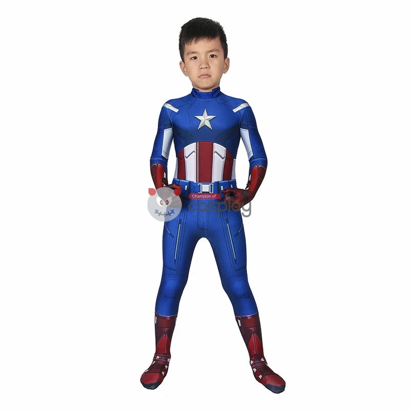 Kids Captain America Costume Avengers 1 Steve Rogers Cosplay Costume 2 Kids Captain America Costume Avengers 1 Steve Rogers Cosplay Costume - Image 2