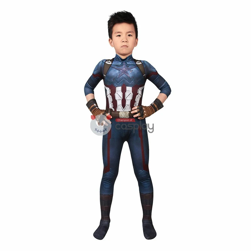 Kids Captain America Costume Avengers Infinity War Steve Rogers Cosplay Costume 2 Kids Captain America Costume Avengers Infinity War Steve Rogers Cosplay Costume - Image 2