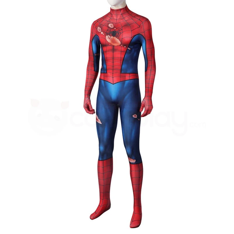 Spider-Man PS5 Classic Suit Spiderman Damaged Cosplay Costume 2 Spider-Man PS5 Classic Suit Spiderman Damaged Cosplay Costume - Image 2