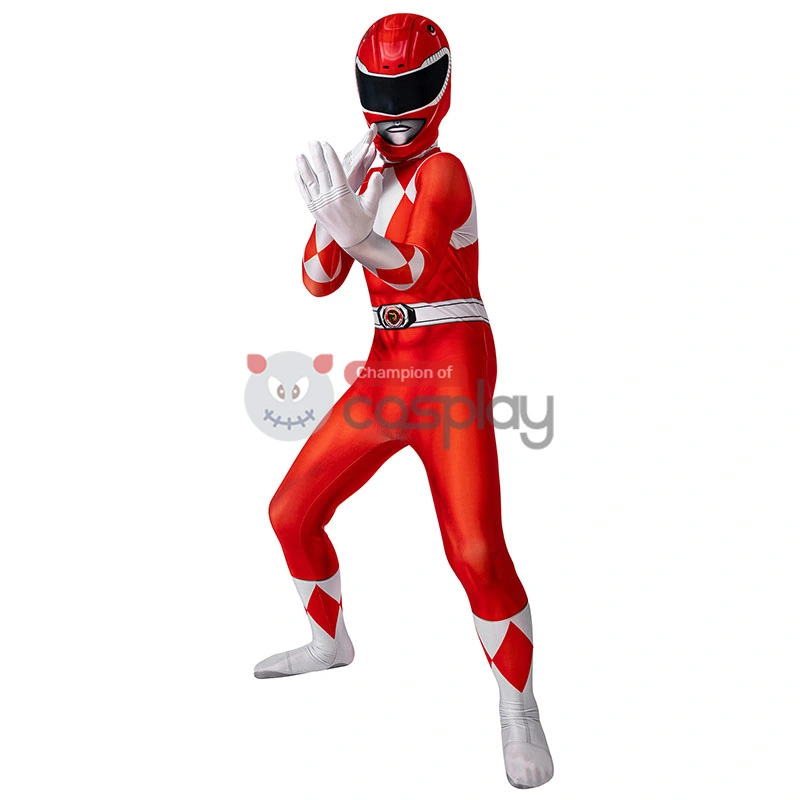 Ready To Ship For Kids Red Ranger Cosplay Costume 3 Ready To Ship For Kids Red Ranger Cosplay Costume - Image 3