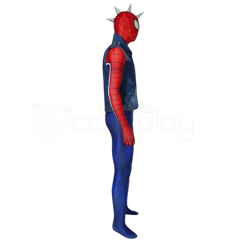 Spiderman Punk-Rock Jumpsuit The Spider-Punk Suit Hobart Brown Cosplay Costume 3 Spiderman Punk-Rock Jumpsuit The Spider-Punk Suit Hobart Brown Cosplay Costume - Image 3
