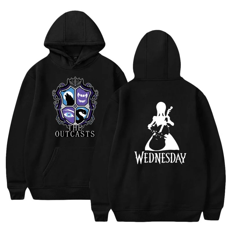 Wednesday Addams Hoodies Outcasts 2D Print Swearshirts Unisex 1 Wednesday Addams Hoodies Outcasts 2D Print Swearshirts Unisex