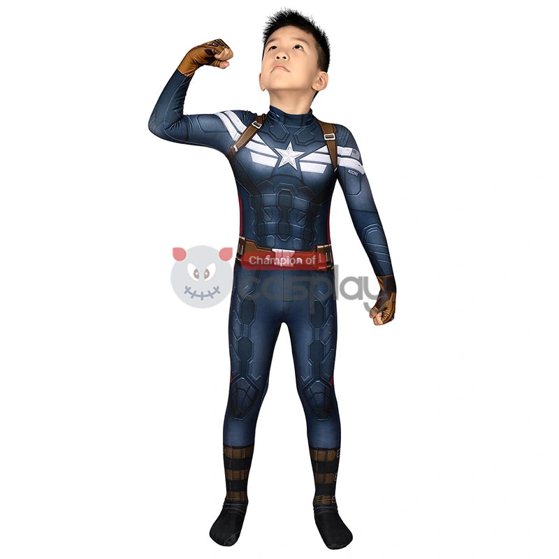 Captain America The Winter Soldier Steve Rogers Cosplay Jumpsuit For Kids 5 Captain America The Winter Soldier Steve Rogers Cosplay Jumpsuit For Kids - Image 5
