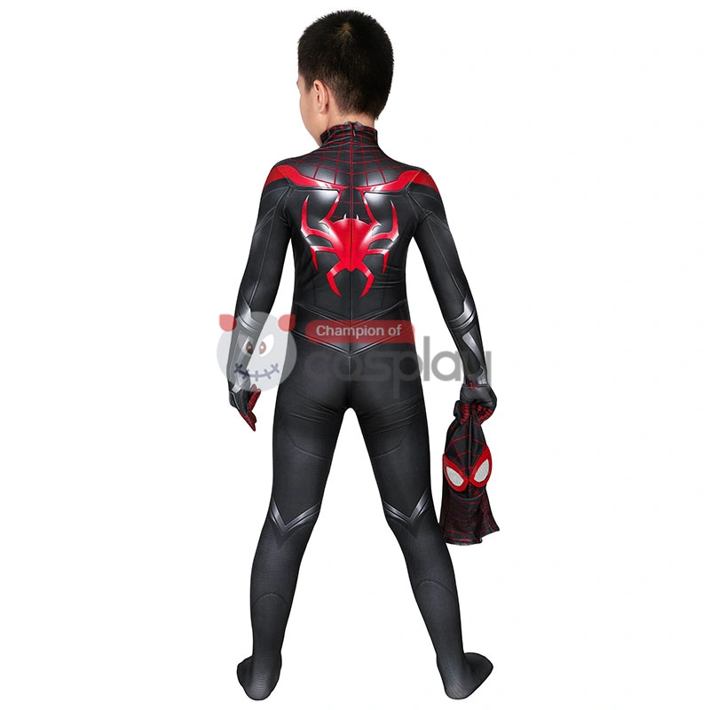 Spider Man Miles Morales Cosplay Costume Spiderman Jumpsuit For Kids 6 Spider Man Miles Morales Cosplay Costume Spiderman Jumpsuit For Kids - Image 6