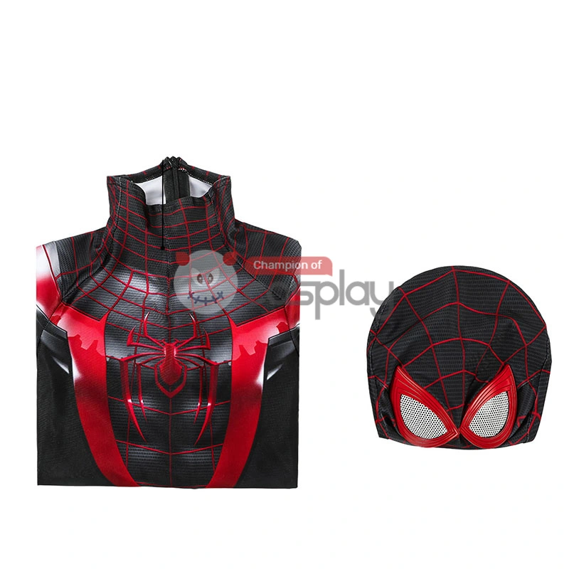 Spider Man Miles Morales Cosplay Costume Spiderman Jumpsuit For Kids 8 Spider Man Miles Morales Cosplay Costume Spiderman Jumpsuit For Kids - Image 8