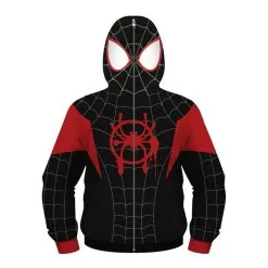 Kids Miles Morales Zip Up Hoodie Spider-Man Fashion Sweatshirt