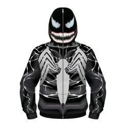 Kids Spider-Man Venom Zip Up Long Sleeve Hoodie