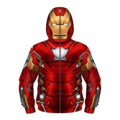 Kids New Iron Man Fashion Zip Up Long Sleeve Hoodies