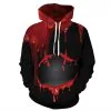 3D Print Halloween Drop Blood Pattern Long Sleeve Hoodie