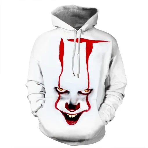 Pennywise White Hoodie It Chapter Two Halloween Sweatshirt -Cheap Ready To Ship Store QYXH 151 1 800x800 1