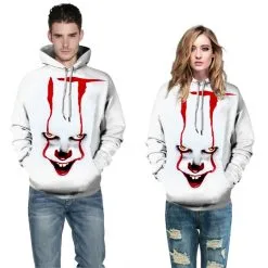 Pennywise White Hoodie It Chapter Two Halloween Sweatshirt -Cheap Ready To Ship Store QYXH 151 5 800x800 1