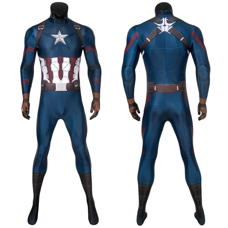 Captain America Jumpsuit Avengers 4 Endgame Steve Rogers Cosplay Costume 1 Captain America Jumpsuit Avengers 4 Endgame Steve Rogers Cosplay Costume