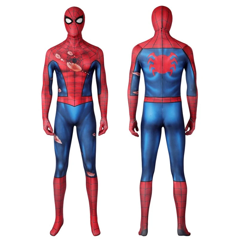 Spider-Man PS5 Classic Suit Spiderman Damaged Cosplay Costume 1 Spider-Man PS5 Classic Suit Spiderman Damaged Cosplay Costume
