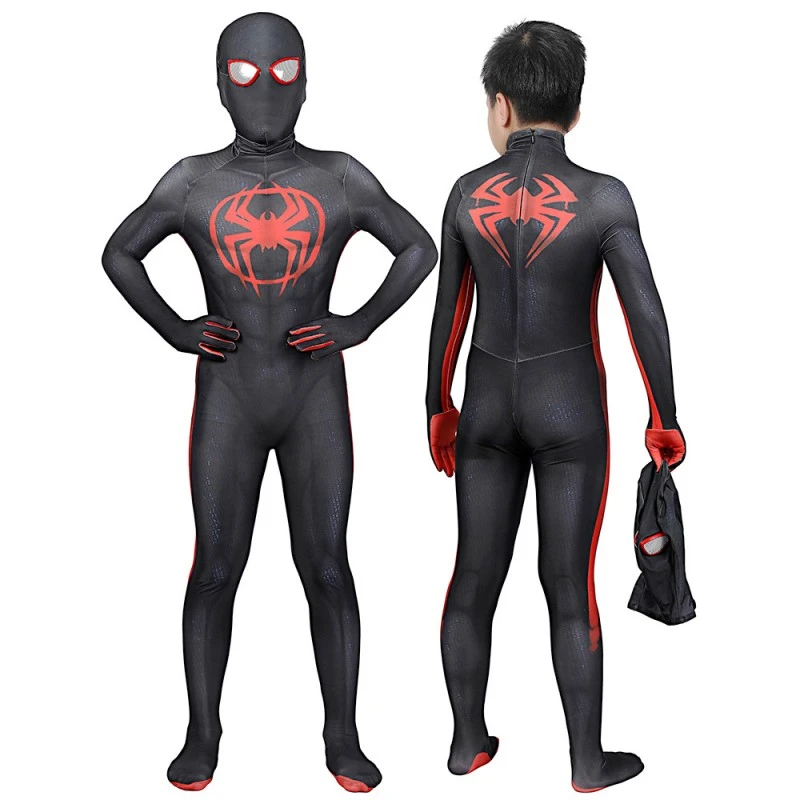 Kids Spider-Man: Across The Spider-Verse Cosplay Suit Miles Morales Costume 1 Kids Spider-Man: Across The Spider-Verse Cosplay Suit Miles Morales Costume